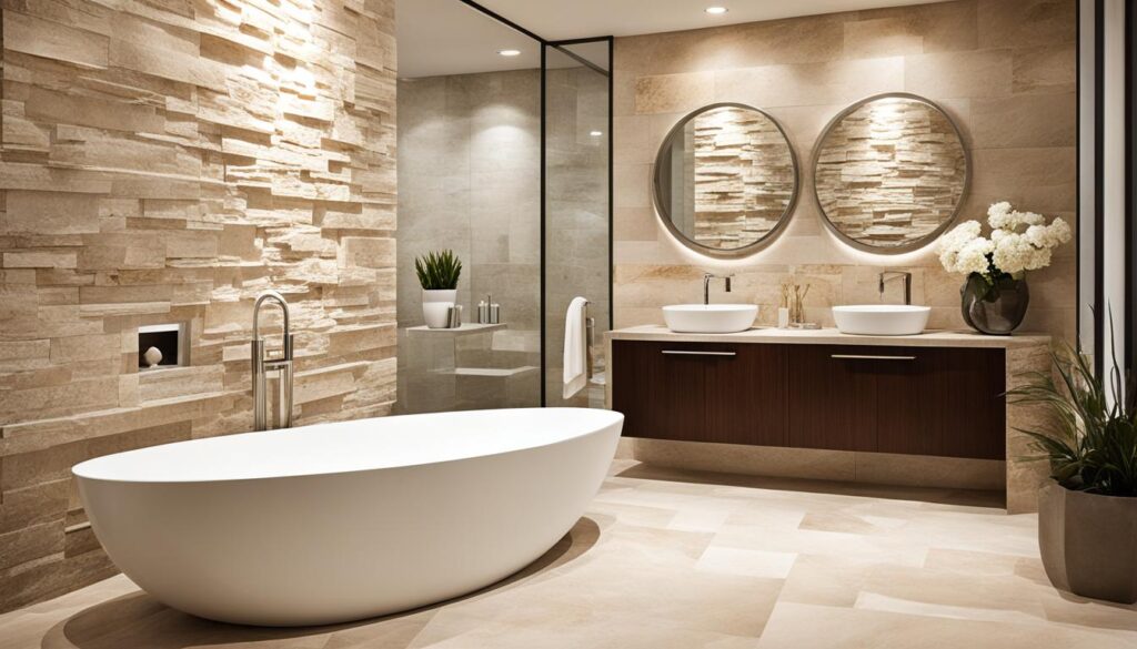 Elegant natural stone for maximizing small spaces