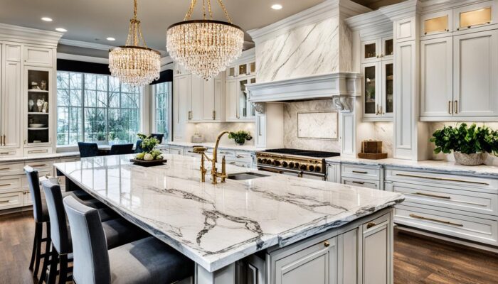 Snapshot of High End Apartment Interior Design With Natural Stone Countertops