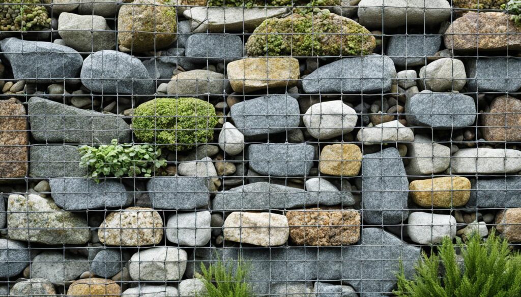 stone-filled gabions