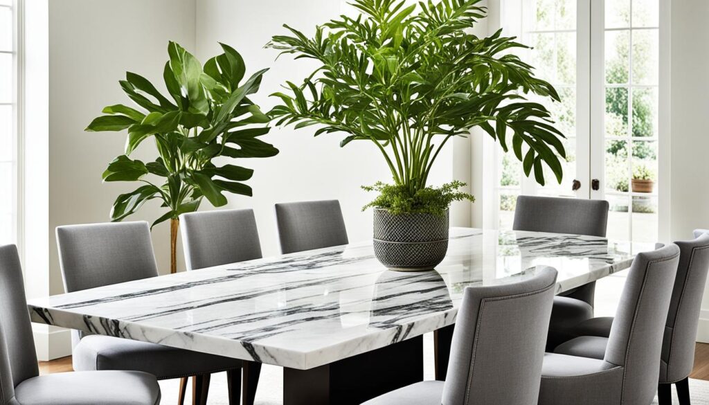 elegant marble dining table design