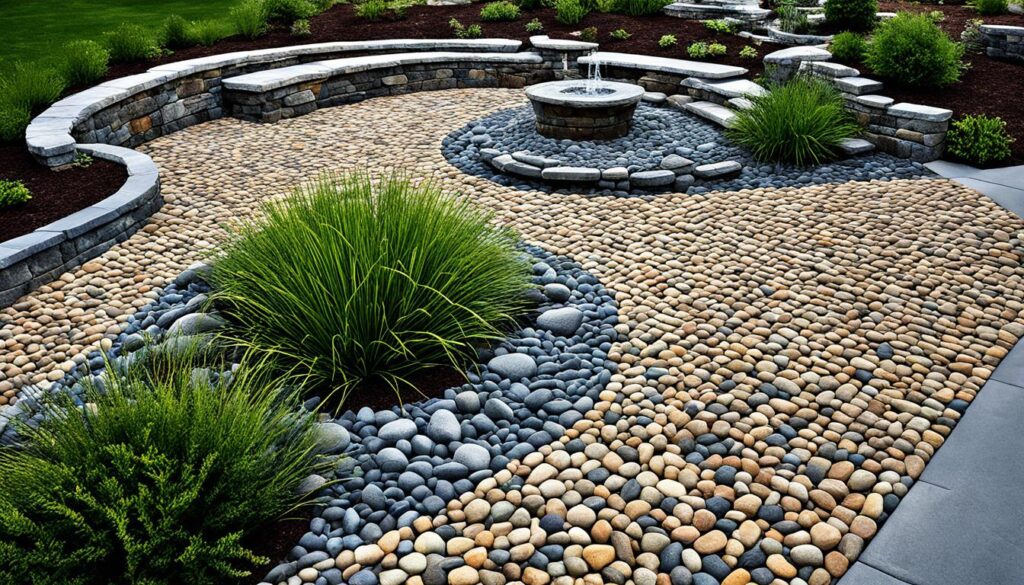natural stones texture in hardscaping designs